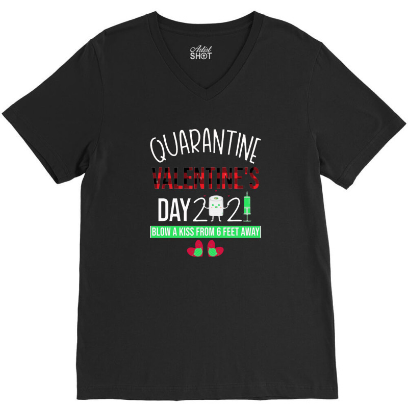 Quarantine Valentine's Day V-neck Tee | Artistshot