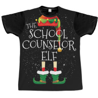 School Counselor Elf Family Matching Christmas Group Funny Pajama Gift Graphic T-shirt | Artistshot