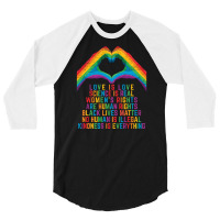 Science Is Real   Black Live Matter 3/4 Sleeve Shirt | Artistshot