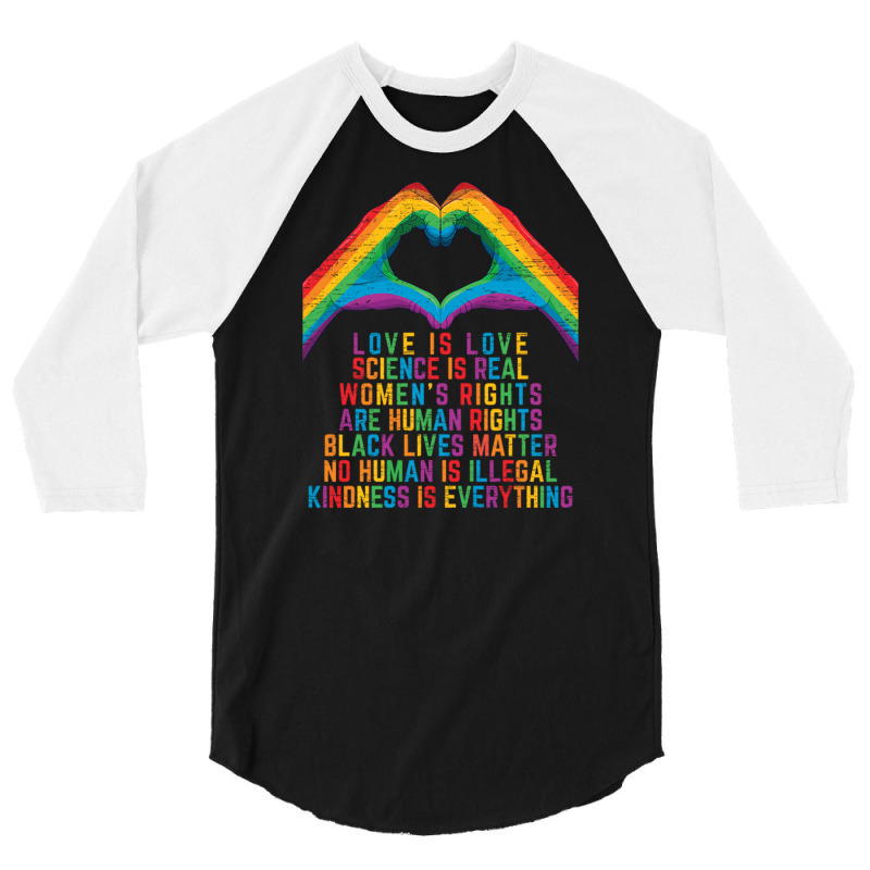 Science Is Real   Black Live Matter 3/4 Sleeve Shirt | Artistshot