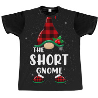 Short Gnome Buffalo Plaid Matching Family Christmas Pajama Funny Gift Graphic T-shirt | Artistshot