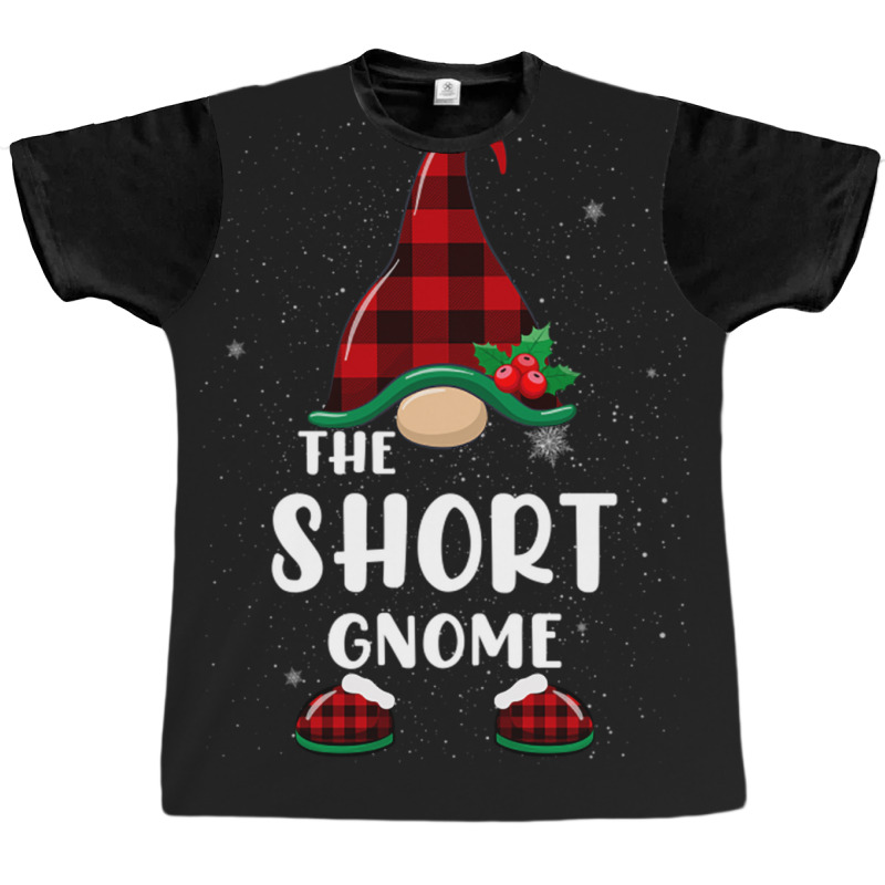 Short Gnome Buffalo Plaid Matching Family Christmas Pajama Funny Gift Graphic T-shirt | Artistshot