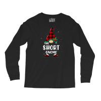 Short Gnome Buffalo Plaid Matching Family Christmas Pajama Funny Gift Long Sleeve Shirts | Artistshot