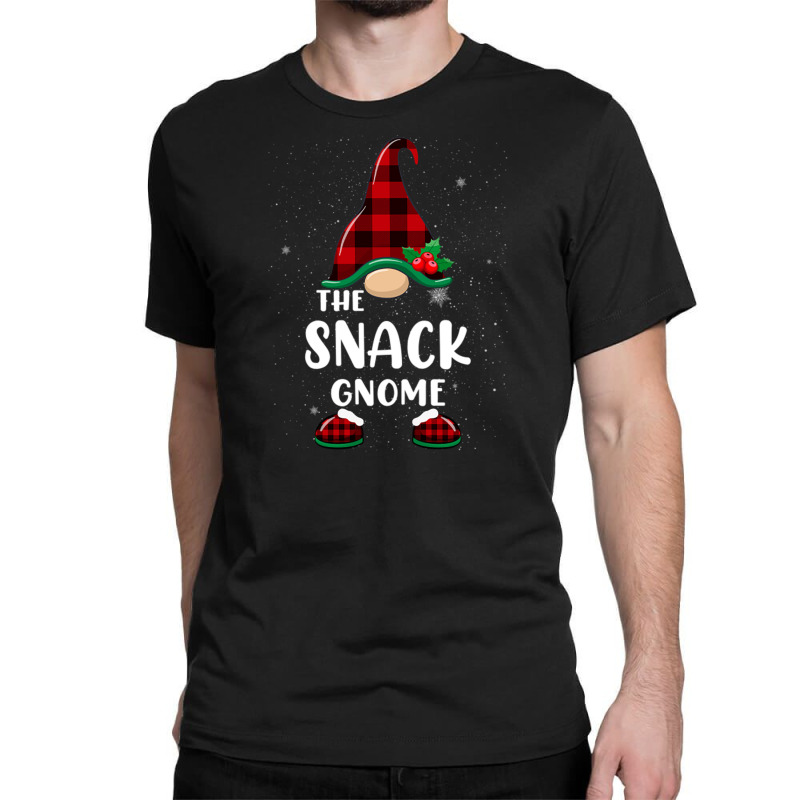 Snack Gnome Buffalo Plaid Matching Family Christmas Pajama Funny Gift Classic T-shirt | Artistshot