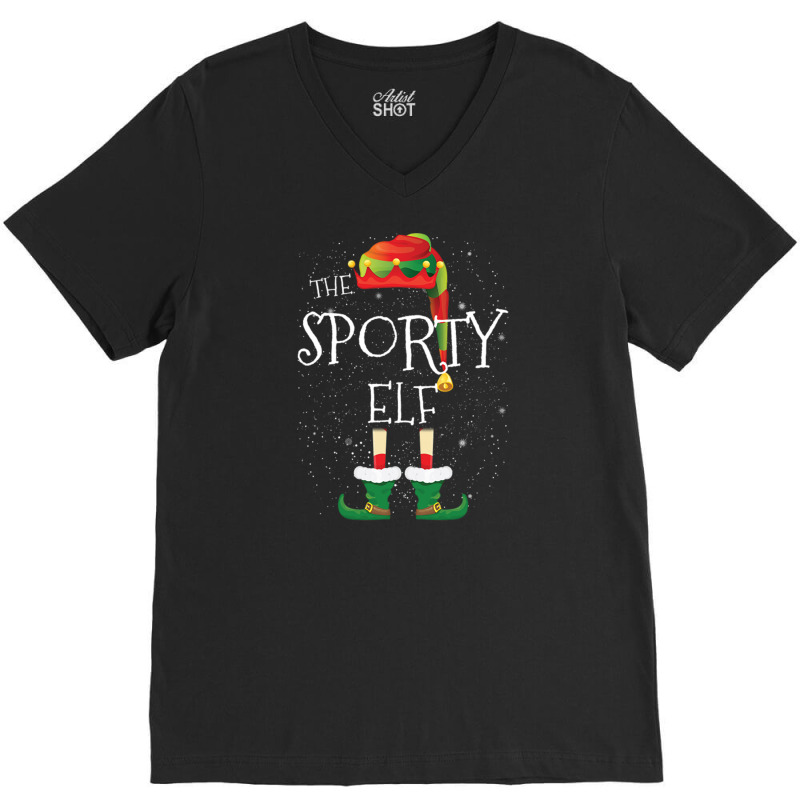 Sporty Elf Family Matching Christmas Group Funny Gift V-neck Tee | Artistshot