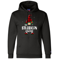 Stubborn Gnome Buffalo Plaid Matching Family Christmas Pajama Funny Gi Champion Hoodie | Artistshot