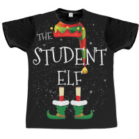 Student Elf Family Matching Christmas Group Funny Pajama Gift Graphic T-shirt | Artistshot