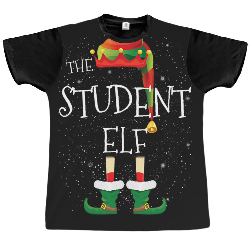 Student Elf Family Matching Christmas Group Funny Pajama Gift Graphic T-shirt | Artistshot