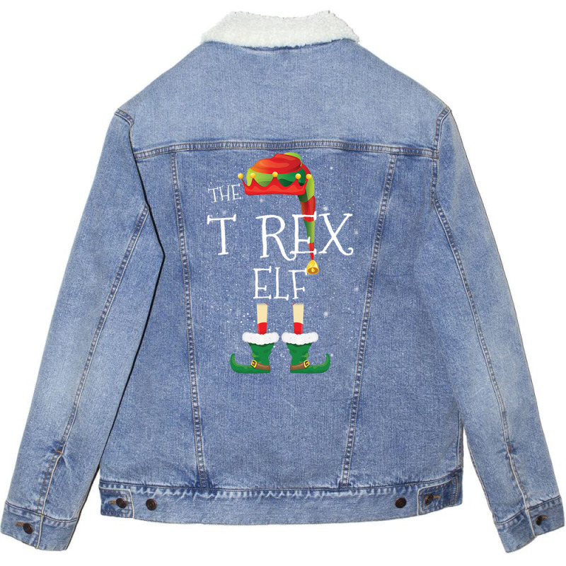 T Rex Elf Family Matching Christmas Group Funny Gift Unisex Sherpa-lined Denim Jacket | Artistshot