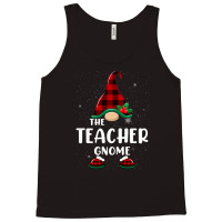 Teacher Gnome Buffalo Plaid Matching Family Christmas Pajama Funny Gif Tank Top | Artistshot