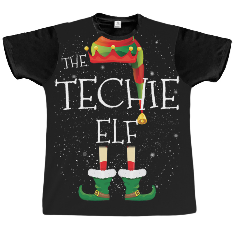 Techie Elf Family Matching Christmas Group Funny Pajama Gift Graphic T-shirt | Artistshot