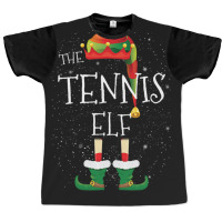 Tennis Elf Family Matching Christmas Group Funny Pajama Gift Graphic T-shirt | Artistshot