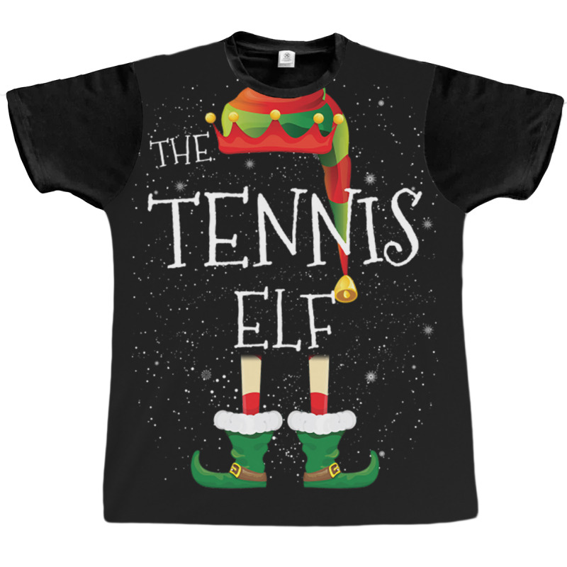 Tennis Elf Family Matching Christmas Group Funny Pajama Gift Graphic T-shirt | Artistshot