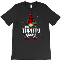 Thrifty Gnome Buffalo Plaid Matching Family Christmas Pajama Funny Gif T-shirt | Artistshot