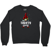 Thrifty Gnome Buffalo Plaid Matching Family Christmas Pajama Funny Gif Crewneck Sweatshirt | Artistshot