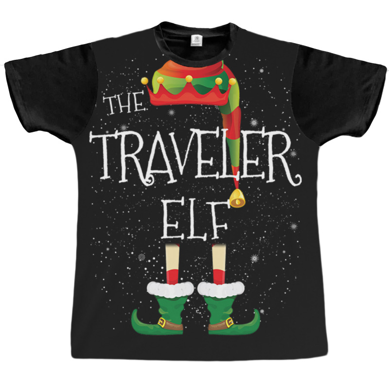 Traveler Elf Family Matching Christmas Group Funny Pajama Gift Graphic T-shirt | Artistshot