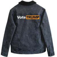 Vote Trump   Vote Election Voting Unisex Sherpa-lined Denim Jacket | Artistshot