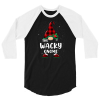 Wacky Gnome Buffalo Plaid Matching Family Christmas Pajama Funny Gift 3/4 Sleeve Shirt | Artistshot