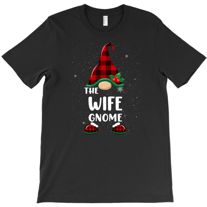 Wife Gnome Buffalo Plaid Matching Family Christmas Pajama Funny Gift T-shirt | Artistshot