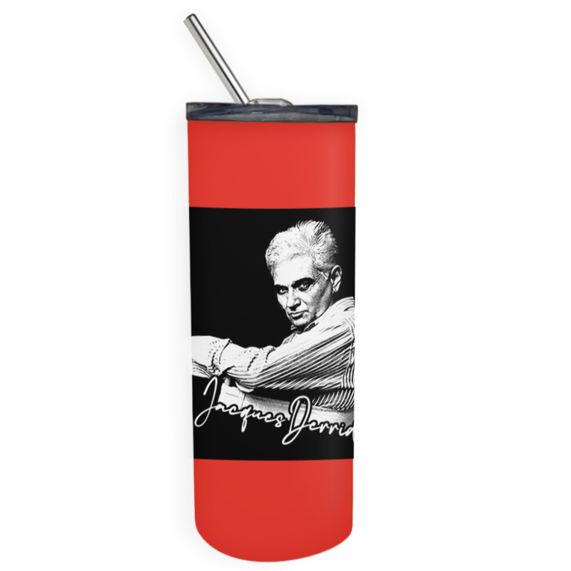 Jacques Derrida  Retro Fan Artwork Skinny Tumbler | Artistshot