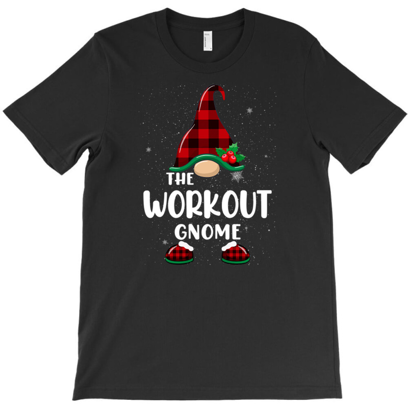 Workout Gnome Buffalo Plaid Matching Family Christmas Pajama Funny Gif T-shirt | Artistshot