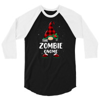 Zombie Gnome Buffalo Plaid Matching Family Christmas Pajama Funny Gift 3/4 Sleeve Shirt | Artistshot