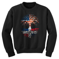 American Grown Dominican Roots Tree Dominican Republic Flag Usa Flag Youth Sweatshirt | Artistshot