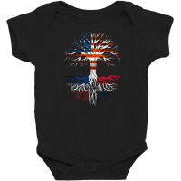 American Grown Dominican Roots Tree Dominican Republic Flag Usa Flag Baby Bodysuit | Artistshot