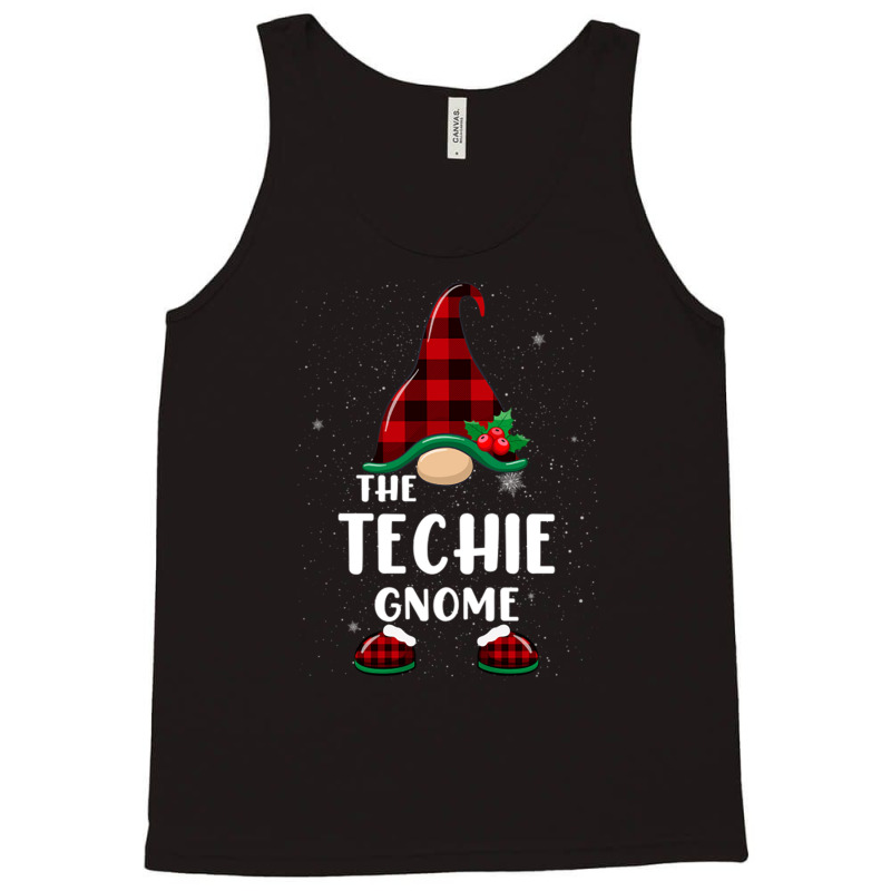 Techie Gnome Buffalo Plaid Matching Family Christmas Pajama Funny Gift Tank Top | Artistshot