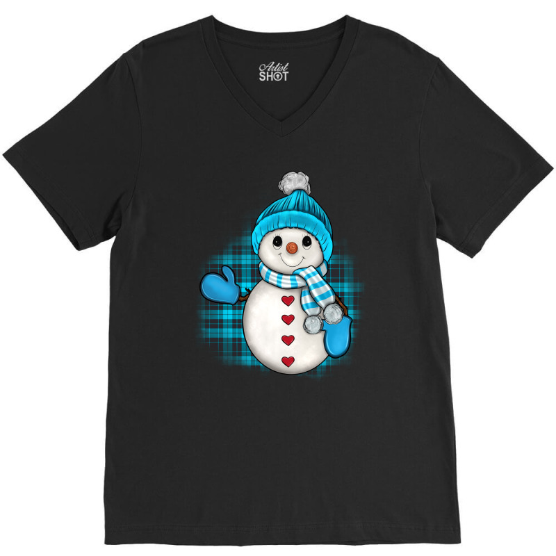 Winter Snowman V-Neck Tee by JahusDesignShop | Artistshot