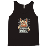 Awesome Since 1985 Cat Vintage 37th Birthday Tank Top | Artistshot