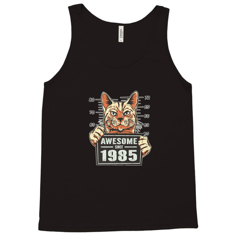 Awesome Since 1985 Cat Vintage 37th Birthday Tank Top | Artistshot