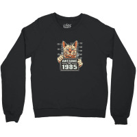 Awesome Since 1985 Cat Vintage 37th Birthday Crewneck Sweatshirt | Artistshot