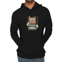 Awesome Since 1985 Cat Vintage 37th Birthday Lightweight Hoodie | Artistshot