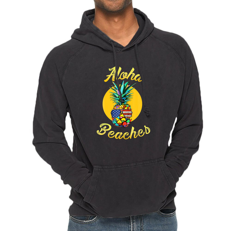 Pineapple Aloha Beaches Rainbow Retro Vintage Hawaiian Vintage Hoodie | Artistshot