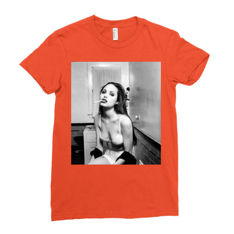 Angelina Jolie Poster Movie Star Ladies Fitted T-Shirt by muraasnkunkuq | Artistshot