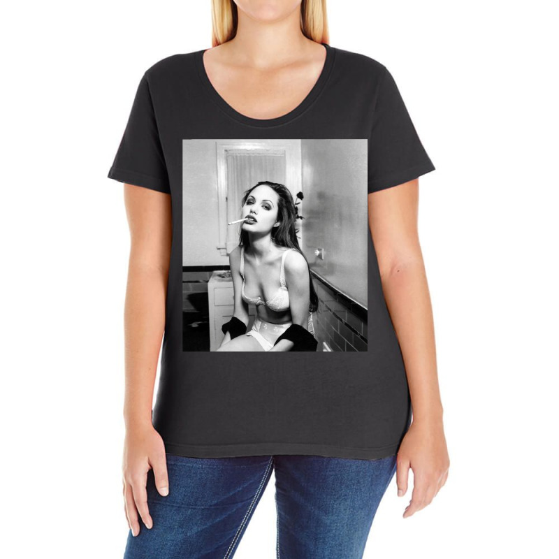 Angelina Jolie Poster Movie Star Ladies Curvy T-Shirt by muraasnkunkuq | Artistshot