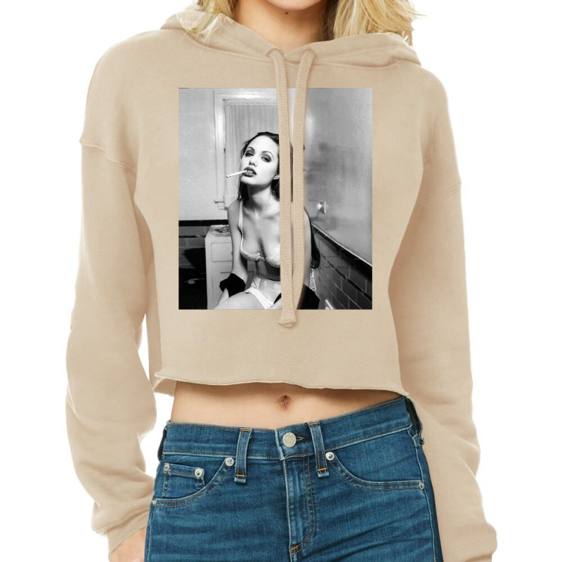 Angelina Jolie Poster Movie Star Cropped Hoodie by muraasnkunkuq | Artistshot