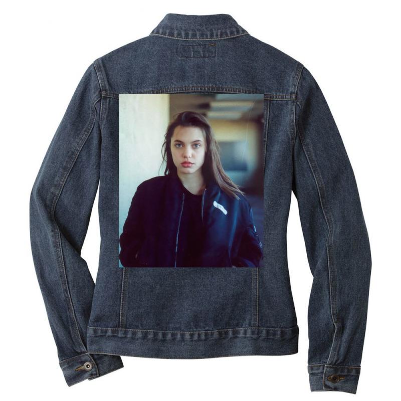 Angelina Jolie Young Stickers Ladies Denim Jacket by muraasnkunkuq | Artistshot