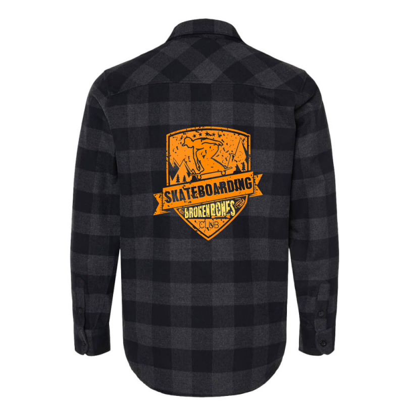 Vintage Skateboarding Broken Bones Club  Present Gift Flannel Shirt | Artistshot