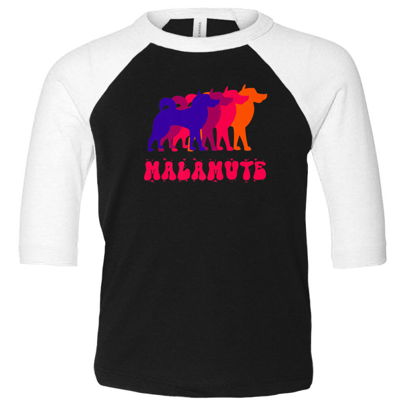 Alaskan Malamute Dog Breed Cute Retro Design Toddler 3/4 Sleeve Tee | Artistshot