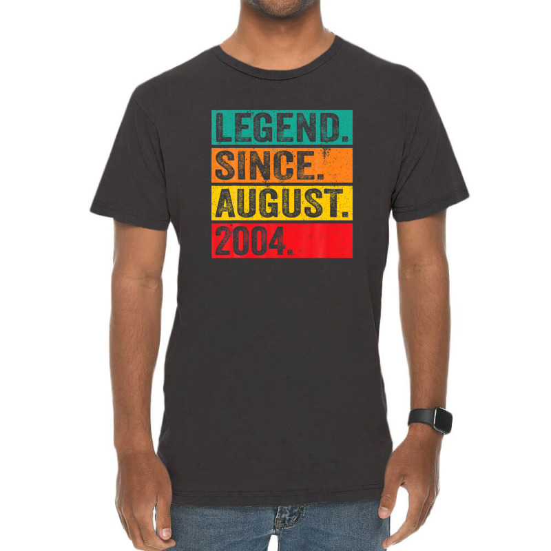 Legend Since August 2004 18th Birthday Retro 18 Years Old Vintage T-shirt | Artistshot