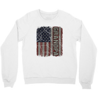 Grandpa American Flag Vintage Father's Day 4th Of July Gift Crewneck Sweatshirt | Artistshot