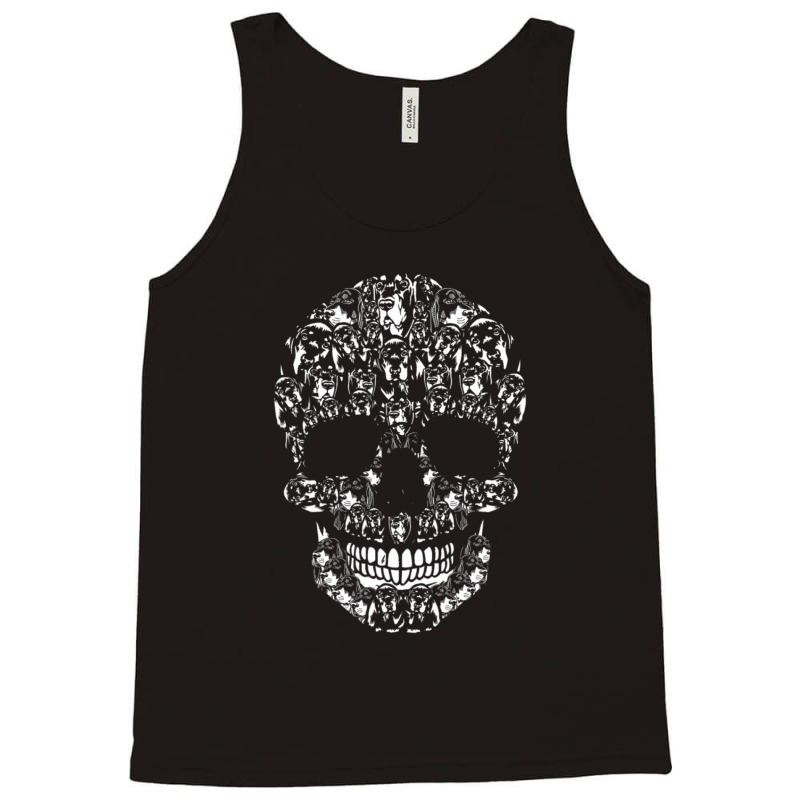 Funny Black And Tan Coonhound Dog Skull Halloween Costume Tank Top by rabanaspenij | Artistshot