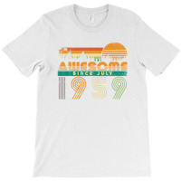 Awesome Since July 1959 Birthday Gift For Men Women Vintage T-shirt | Artistshot