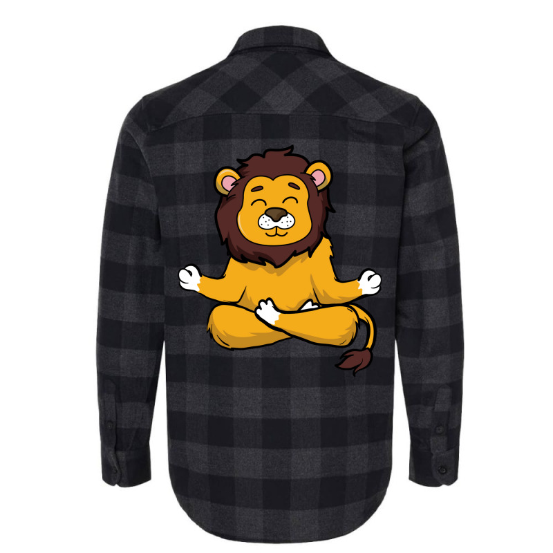 Meditation Yoga Lion Cartoon Flannel Shirt by reganidesh2 | Artistshot