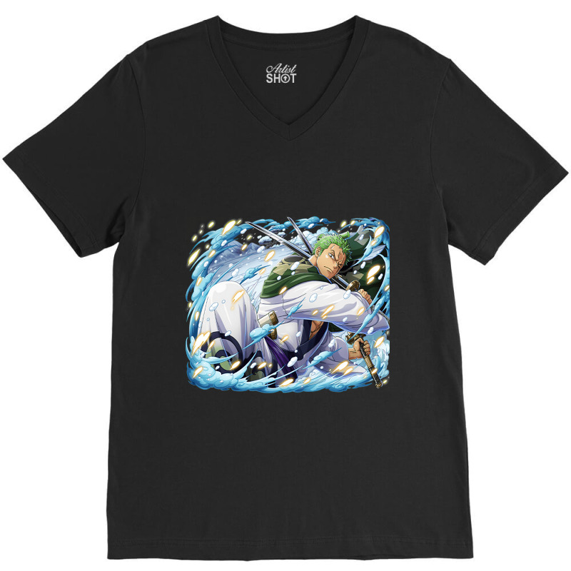 Anime Zoro V-Neck Tee by miracleh | Artistshot