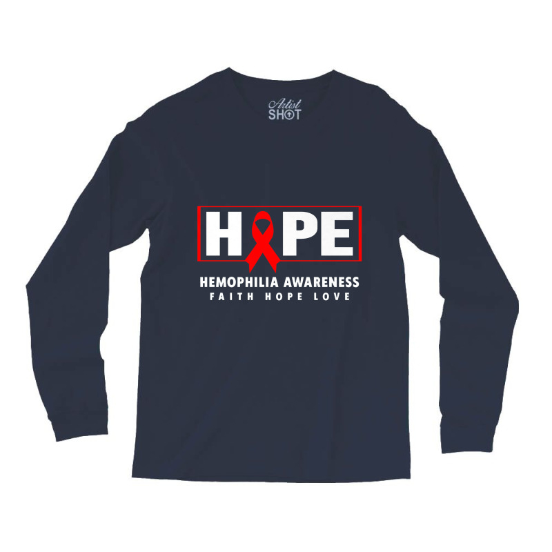 Hope Hemophilia Shirt Long Sleeve Shirts by retrastar | Artistshot