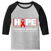 Hope Hemophilia Shirt Youth 3/4 Sleeve | Artistshot