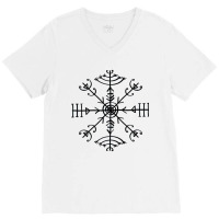 Veldismagn Vikings Norse Odin Hor Vegvisir Celtic V-neck Tee | Artistshot